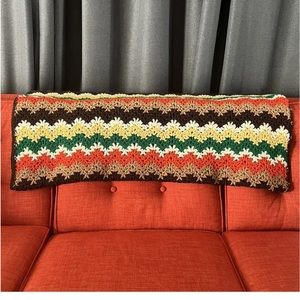 Vintage crochet 70s afghan granny throw blanket